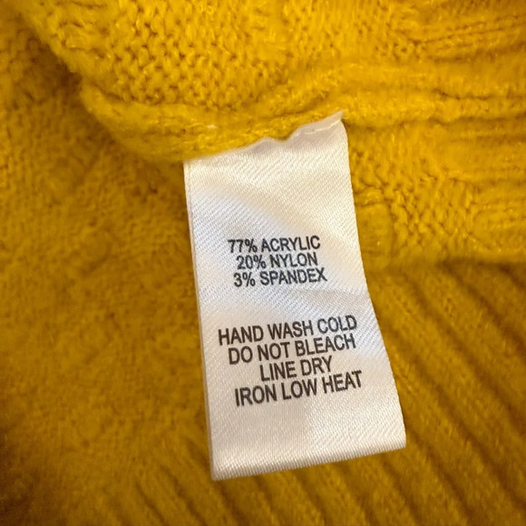 Lulus Always With Me Mustard Yellow Bubble Knit Mini Sweater Dress Size Medium - Picture 10 of 10